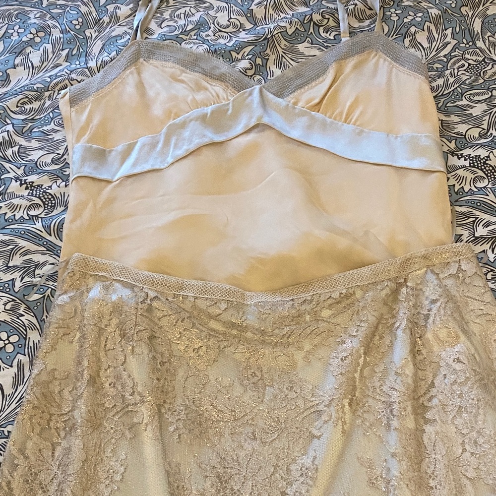 Elegant Cream Lace Slip Dress